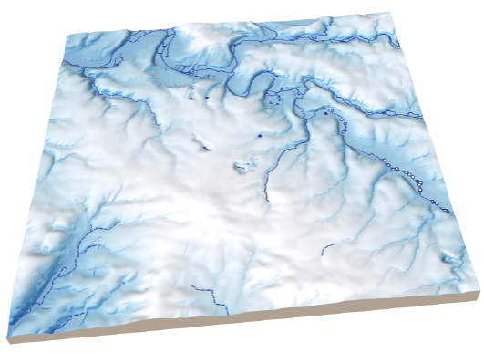 Réseau hydrographique vue 3D